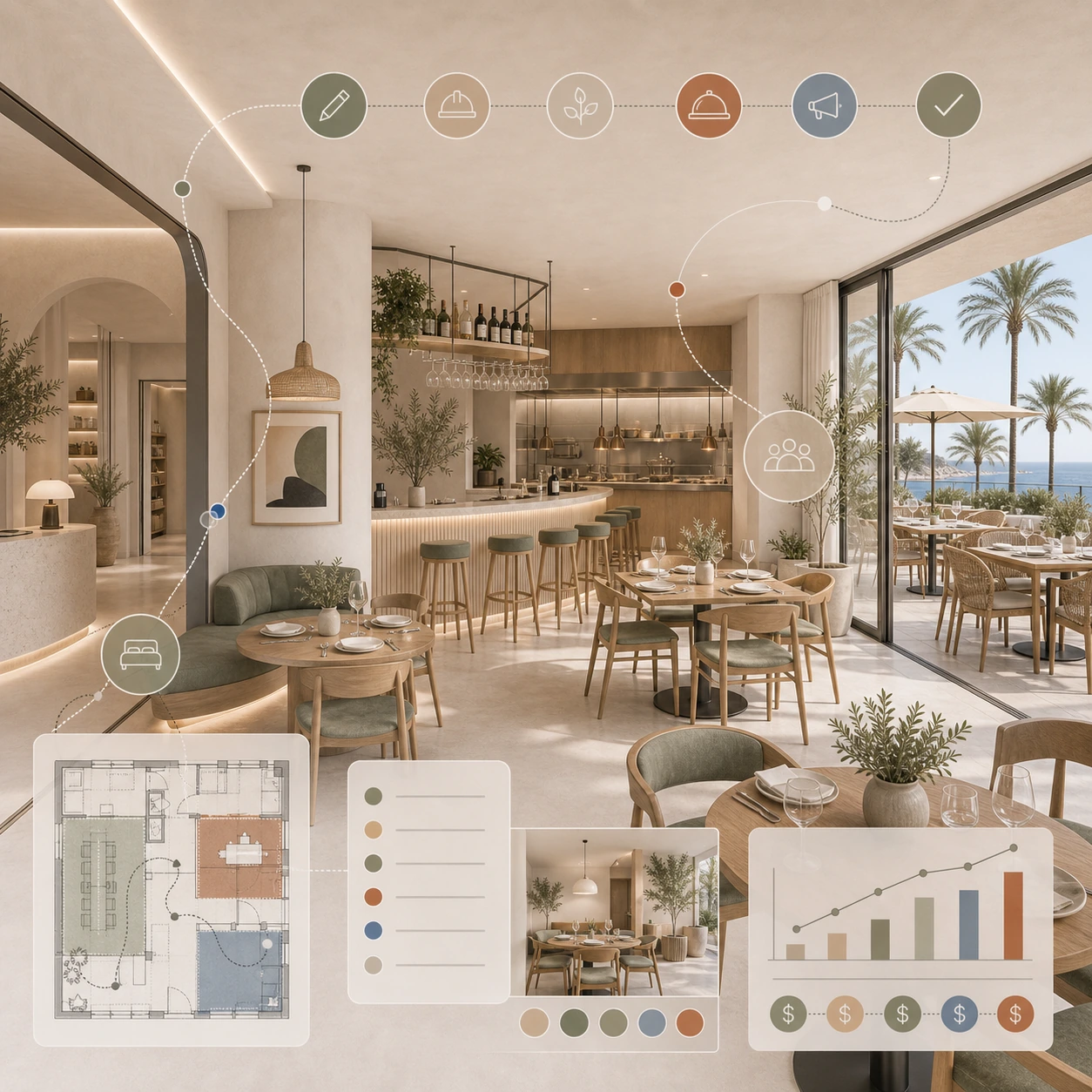 Abrir un restaurante o hotel boutique en la Costa del Sol: costes, estándares y errores a evitar
