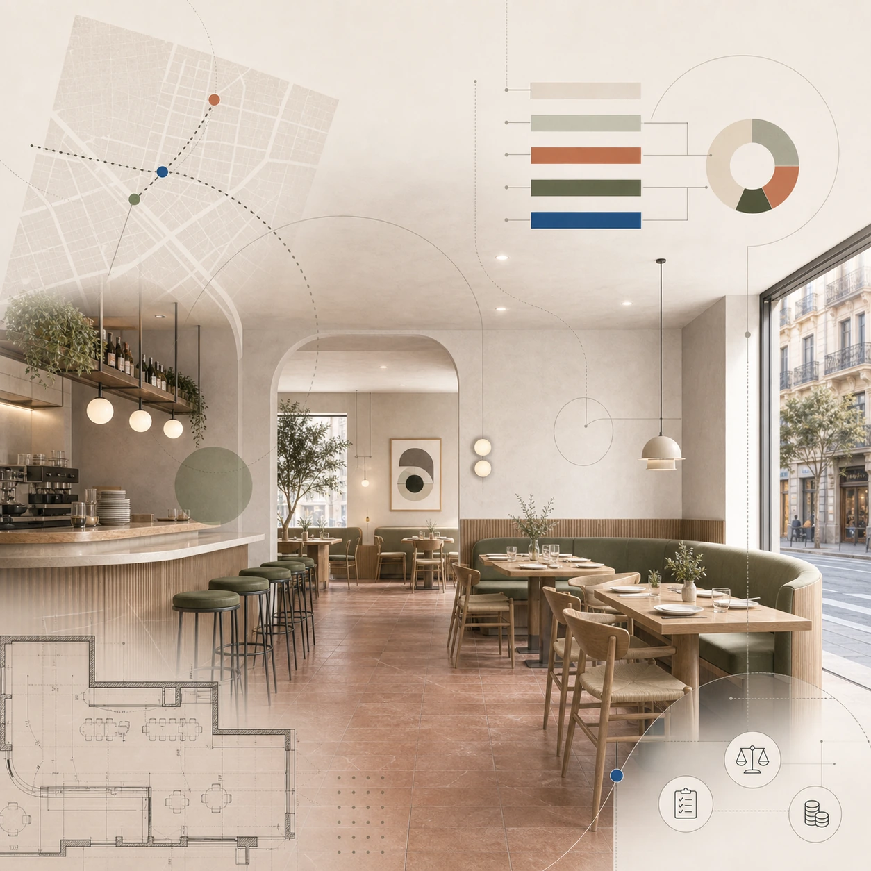 Diseño de restaurantes en Barcelona: costes, licencias y qué funciona por barrio
