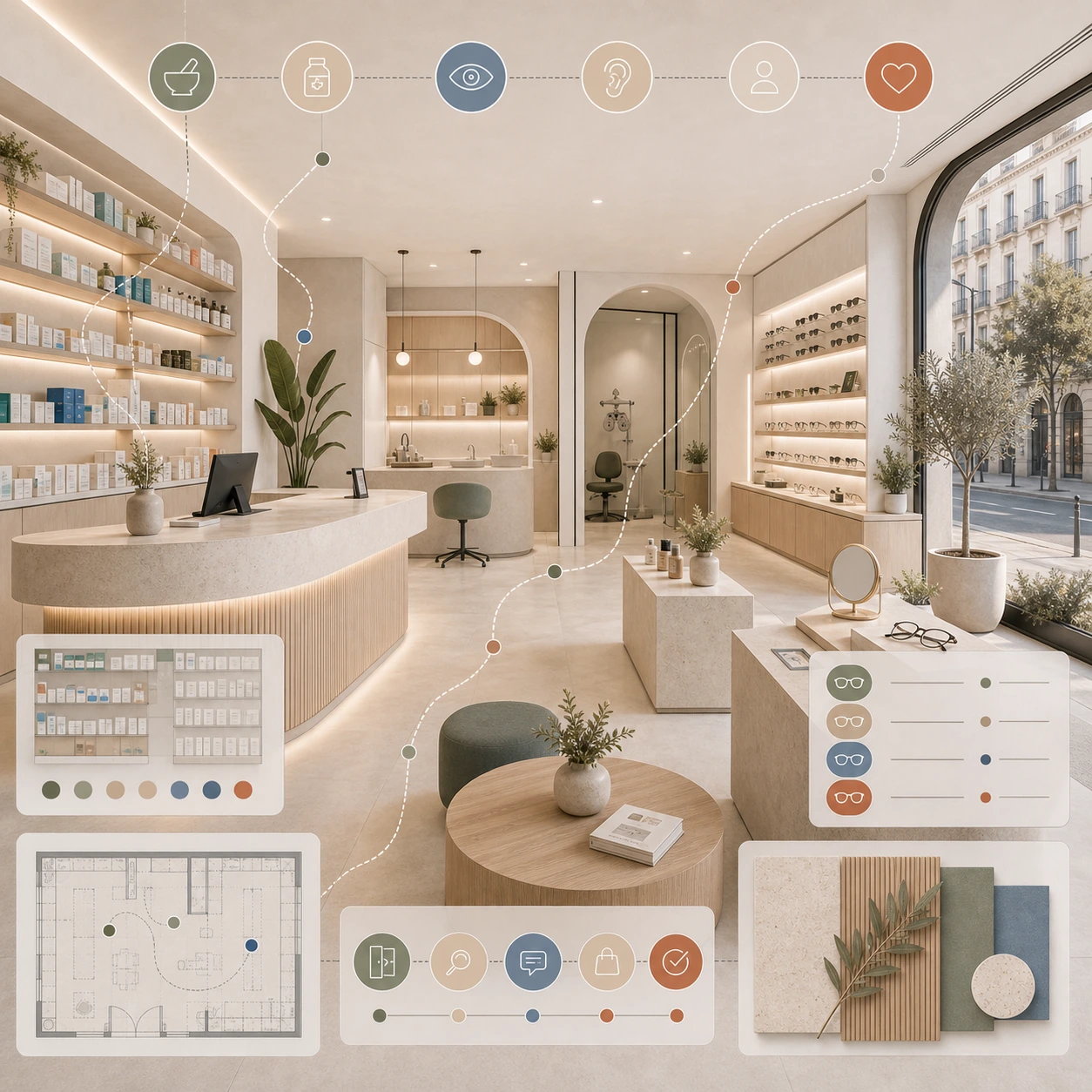 Diseño de farmacias y ópticas en Madrid
