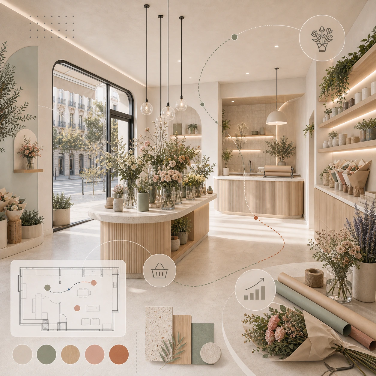 Diseño de floristerías y concept stores en Madrid