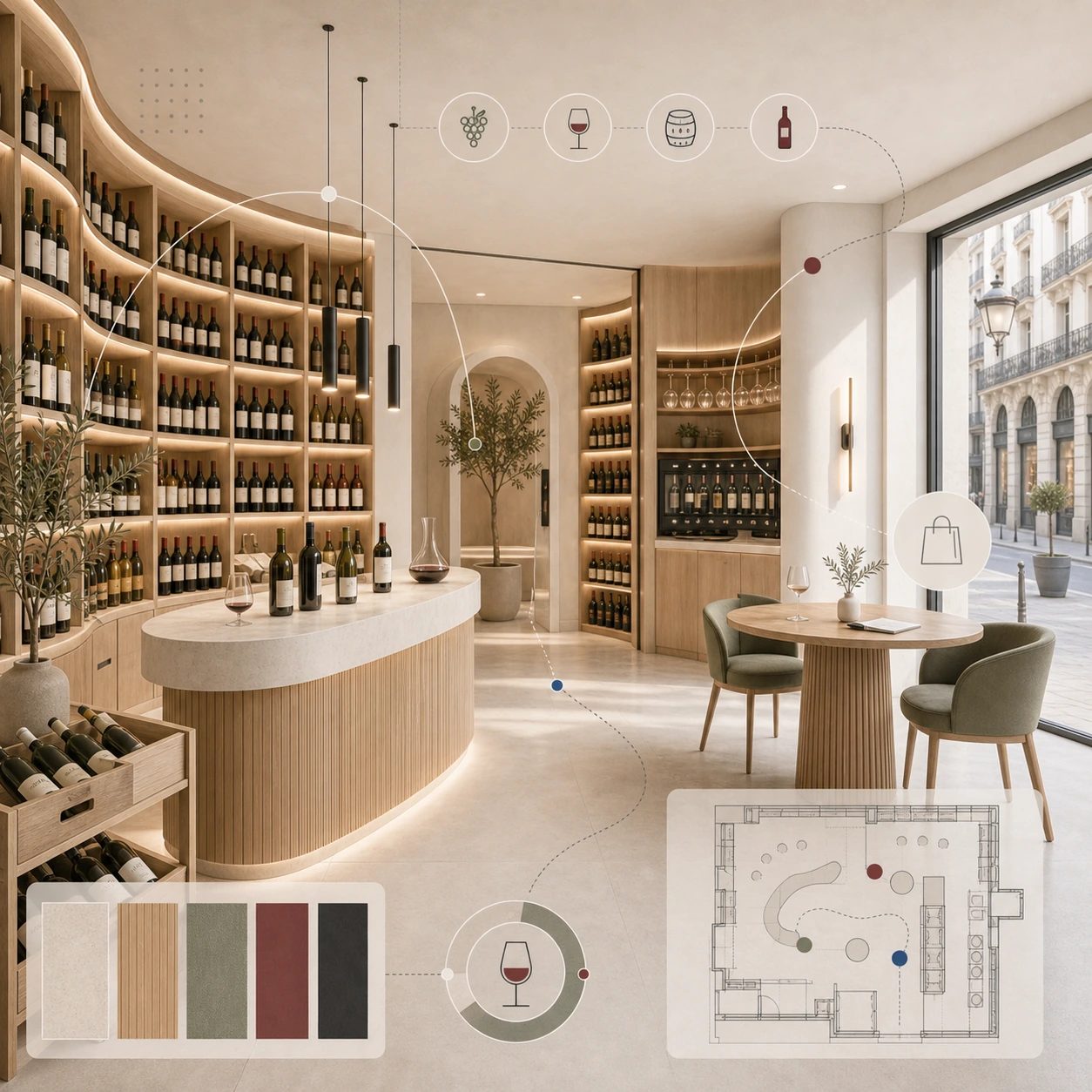 Diseño de enotecas y tiendas de vinos en Madrid