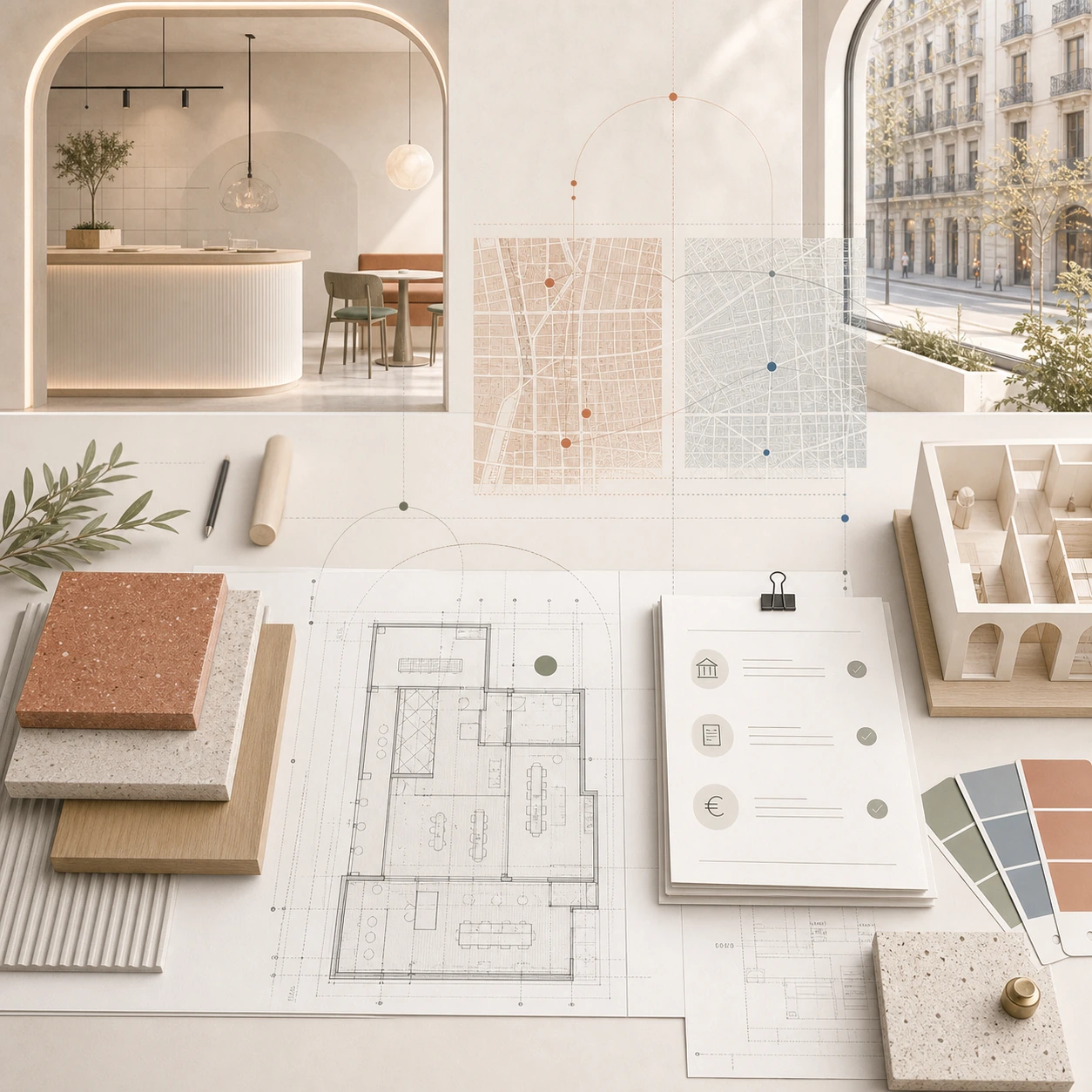 Interiorismo comercial en Barcelona: costes, licencias y lo que cambia respecto a Madrid