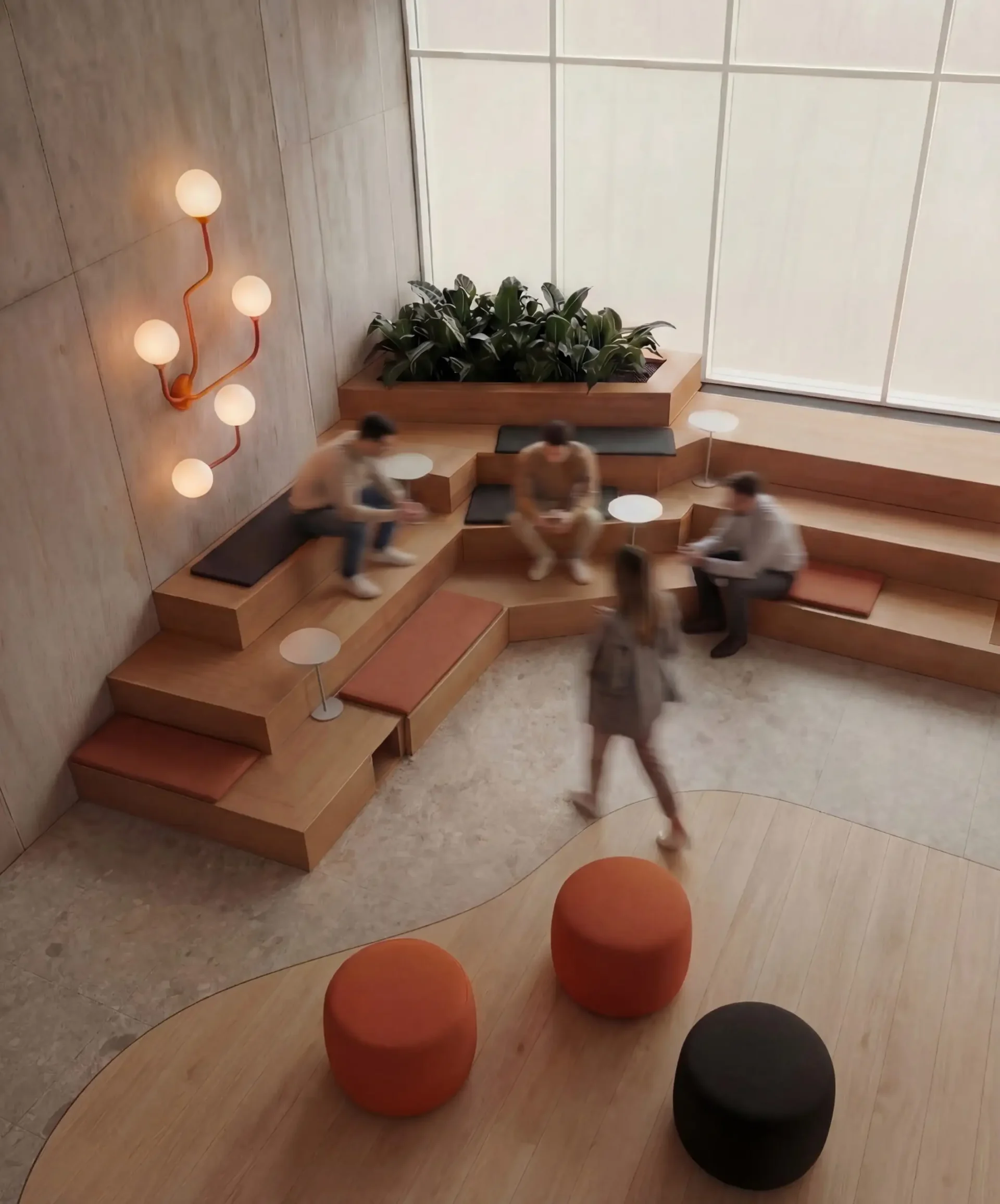 Norrsken Office diseño de interiores – espacio de trabajo colaborativo Stockholm