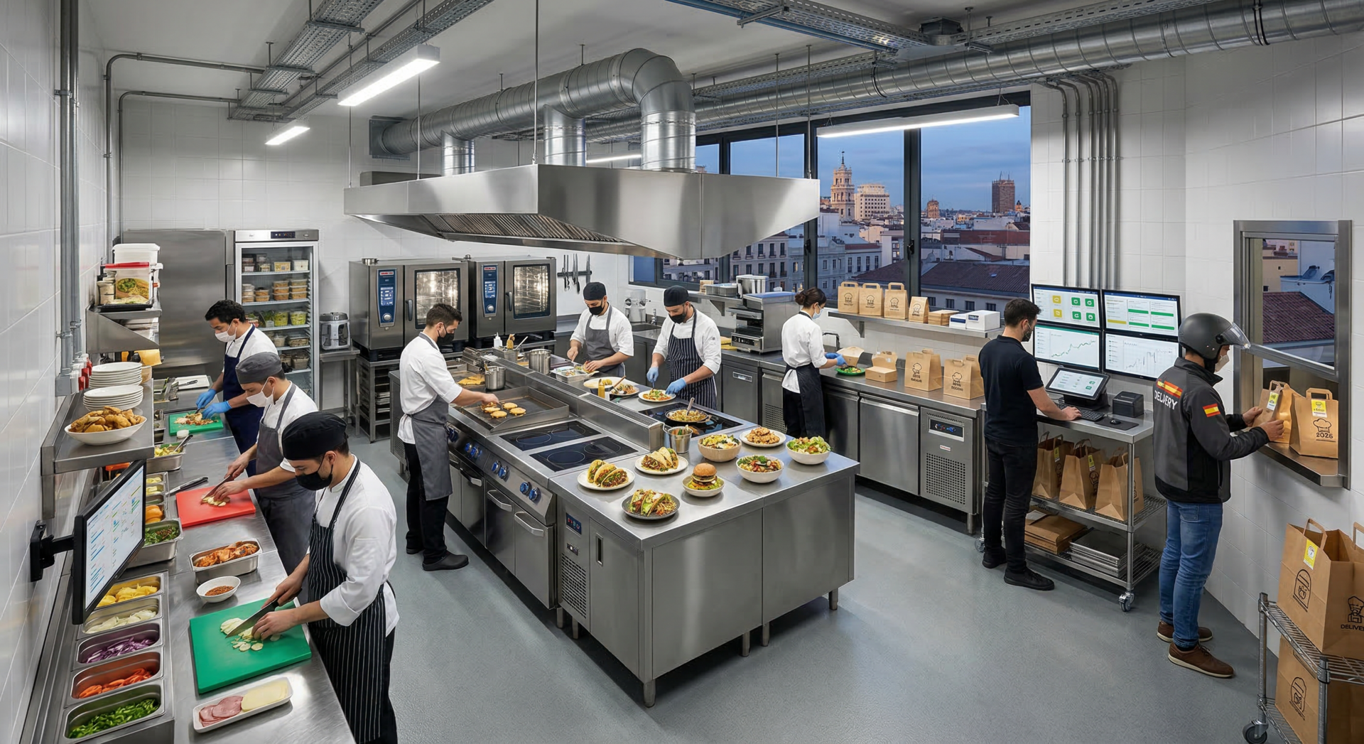 Diseño de Dark Kitchen en Madrid, Flujo, Instalaciones y Rentabilidad (2026)