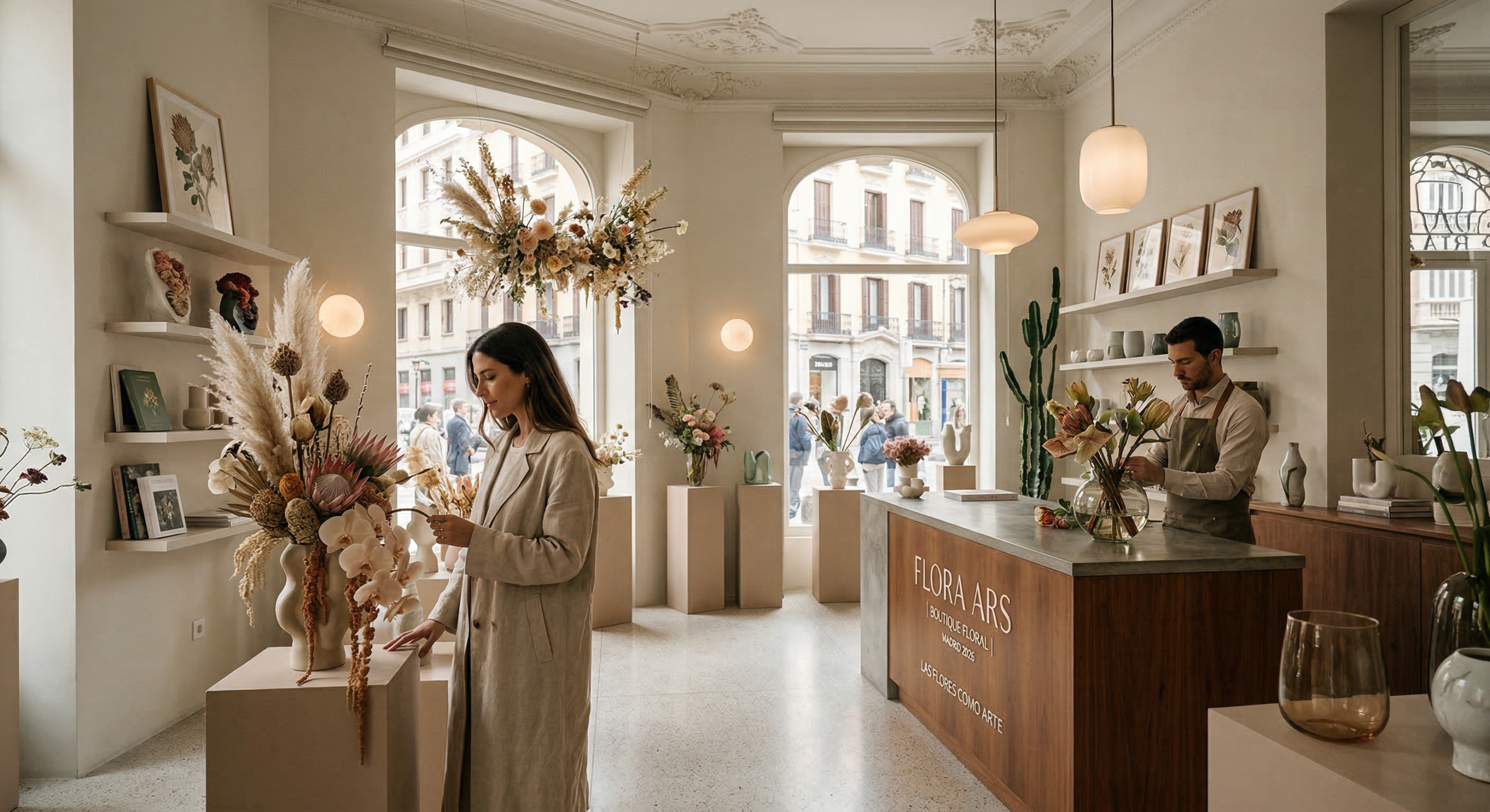 Diseño de Floristería Boutique y Concept Store Floral que Vende Flores como Arte (Madrid 2026)